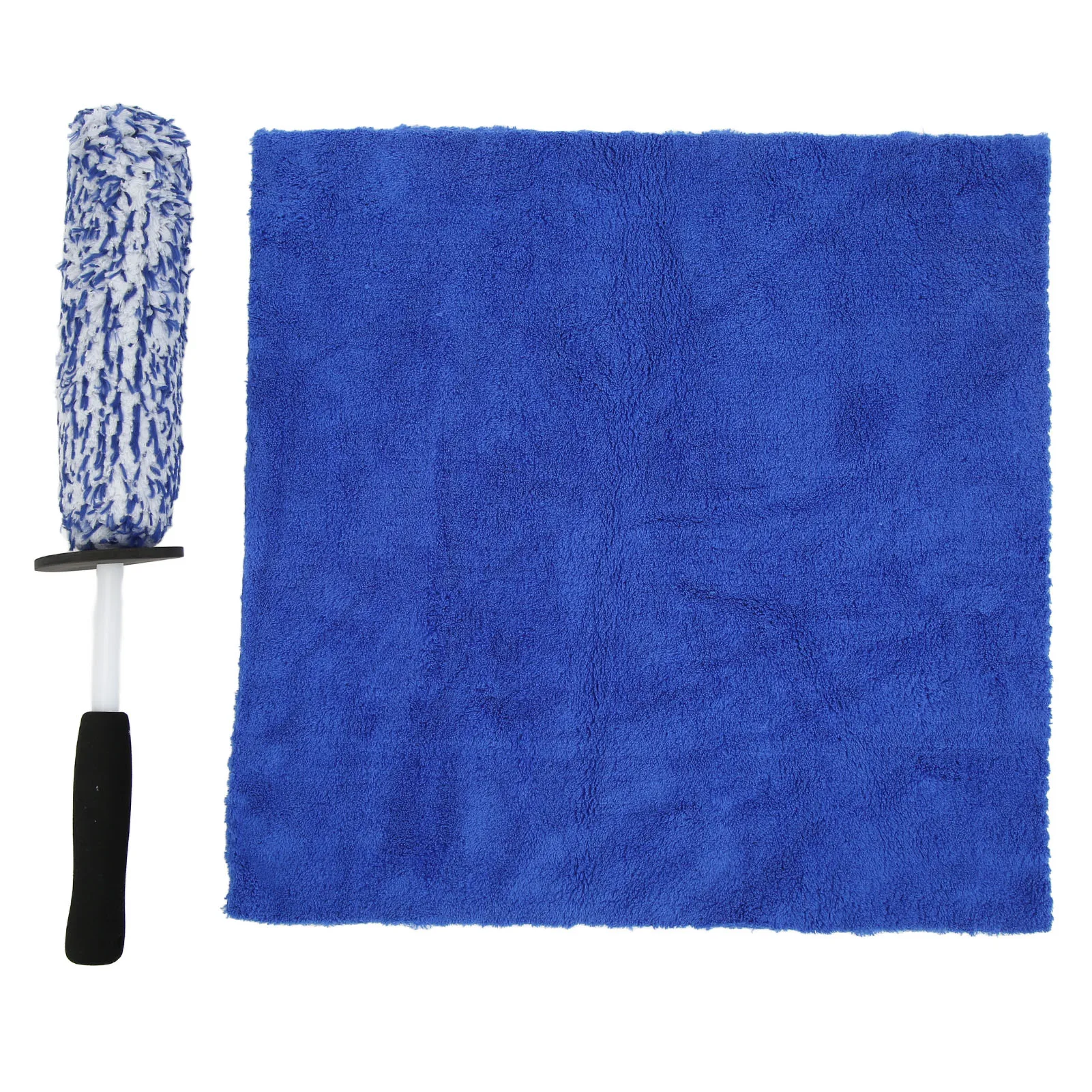 

Car Wheel Hub Tire Cleaning Brush Cloth Set Blue for Truck Bicycle Exhaust Bumper Mudguard Seats
