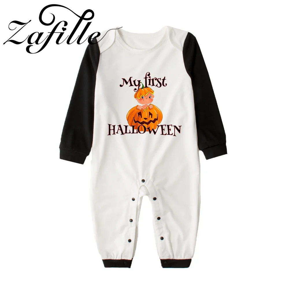 

ZAFILLE First Baby Halloween Costume Patchwork Jumpsuit For Kids Boys Girls Clothing Pumpkin Printed Baby's Rompers Homely Suits