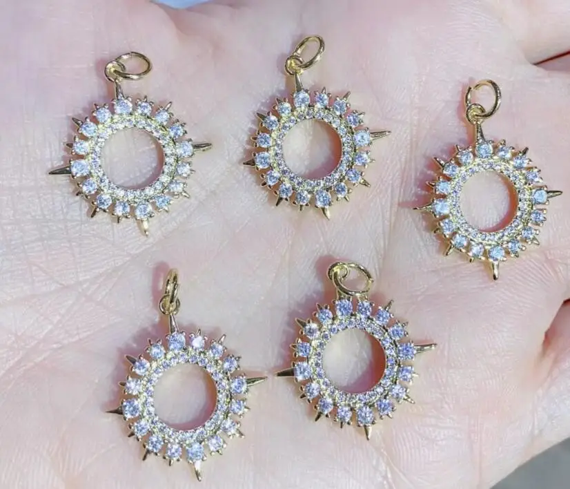 

1 шт. модные украшения с микро-инкрустацией из фианита, золотой Радужный кристалл, круг, религиозные подвески, ожерелья