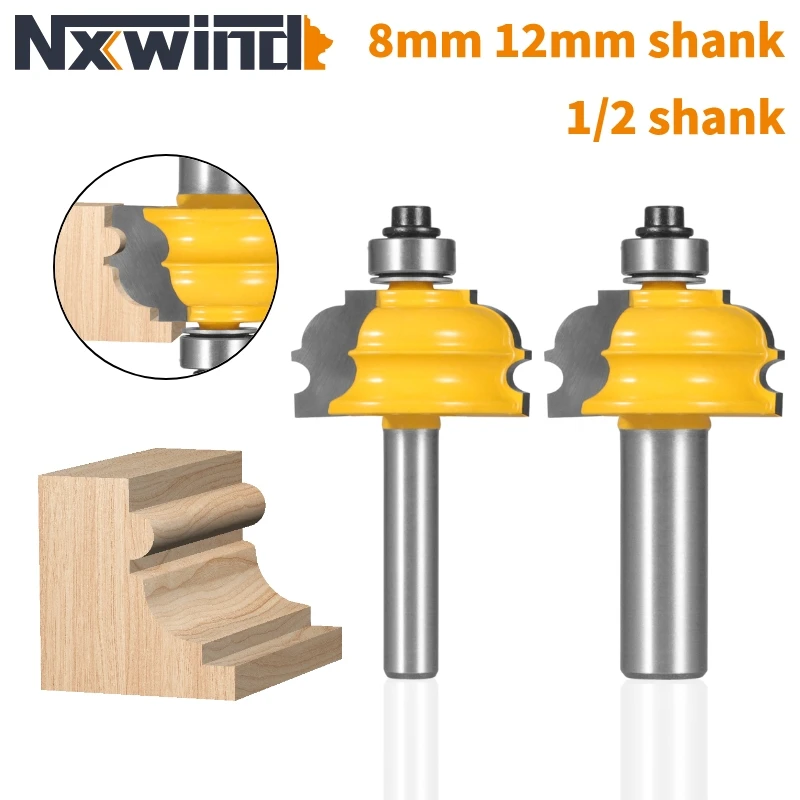 

NXWIND 8mm 12mm 12.7mm Shank Moulding Router Bit Woodworking Milling Cutter For Wood Face Mill