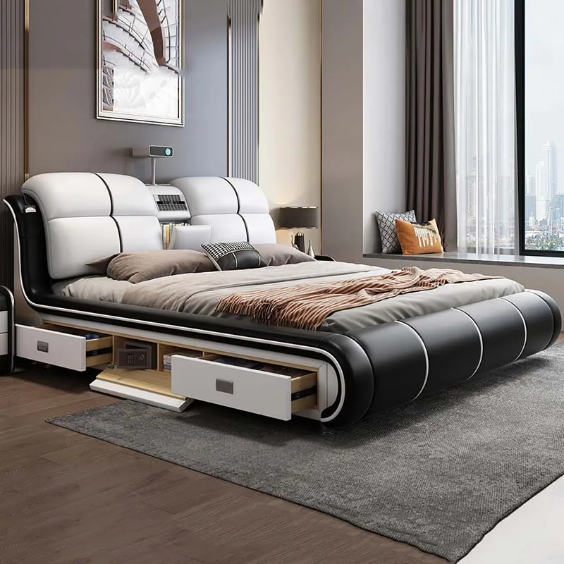 Двуспальная кровать-проектор с Usb-зарядкой и поддержкой Bluetooth