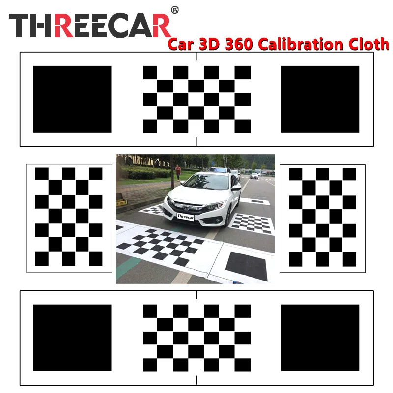 Car 360 Panoramic System Camera Calibration Clothes 2/4 Pcs Standard Debugging 440*120CM 3D Bird View Surround Check Safe Drive