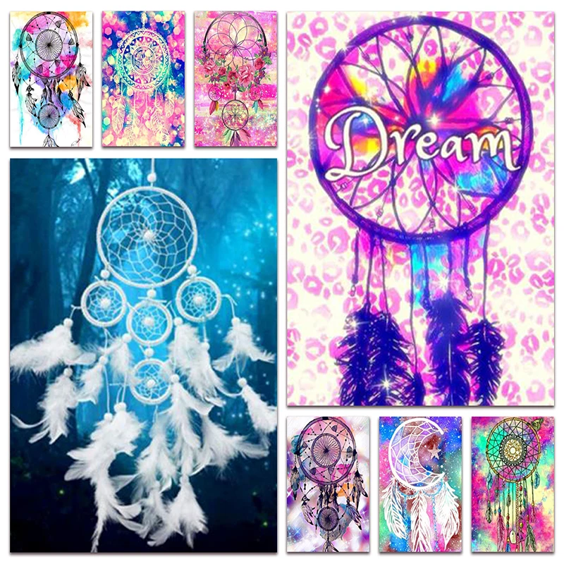 

New DIY Diamond painting mosaic Dreamcatcher feather Full Diamond embroidery picture religion Dream cross stitch Home decor E094