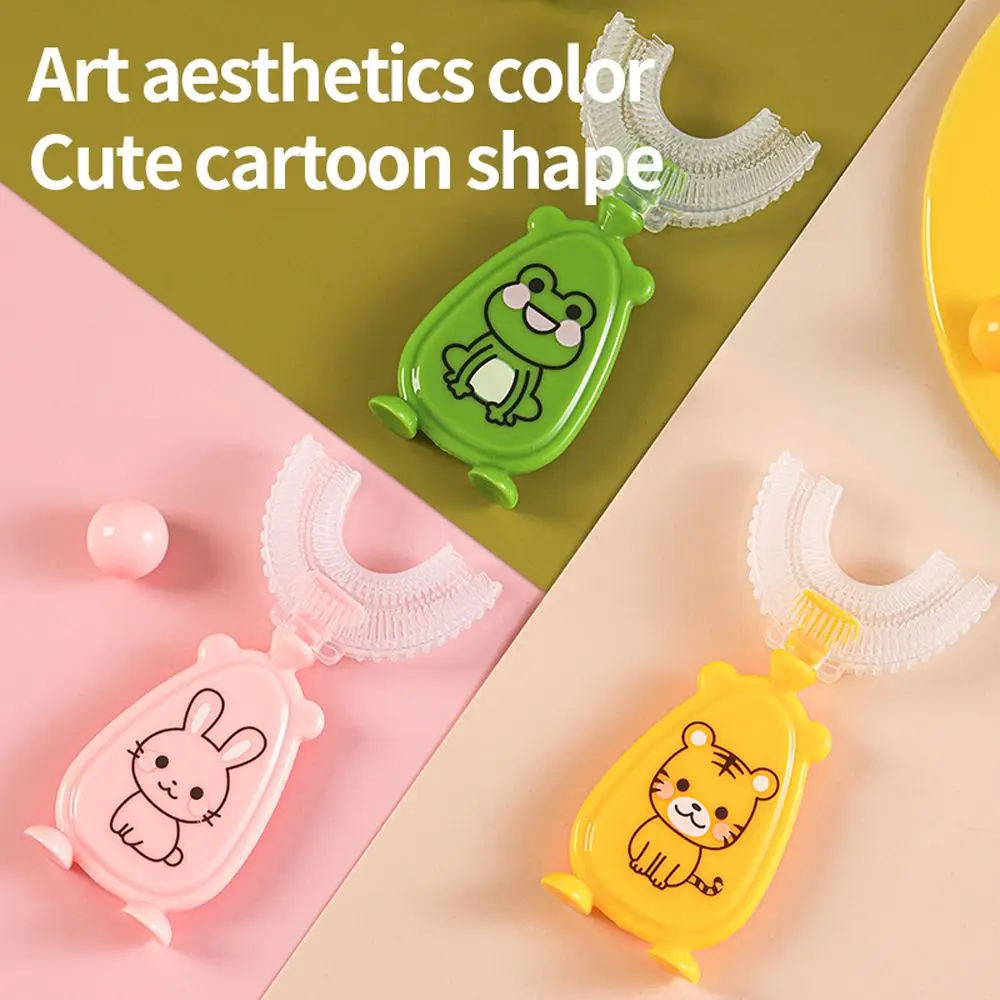 

PP 360 Degree Baby Kids Cartoon Pattern U-shape Baby Toothbrush Children Silicone Toothbrush Oral Care Teeth Cleaner