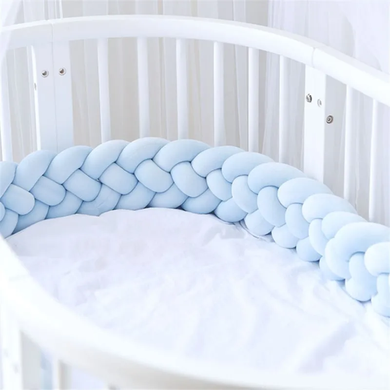 2.2M/3M Baby Bed Bumper for Crib Four Ply Thick Soft Baby Safety Bumper Boy Girl Cot Bumper Crib Protector Bebe Room Decoration