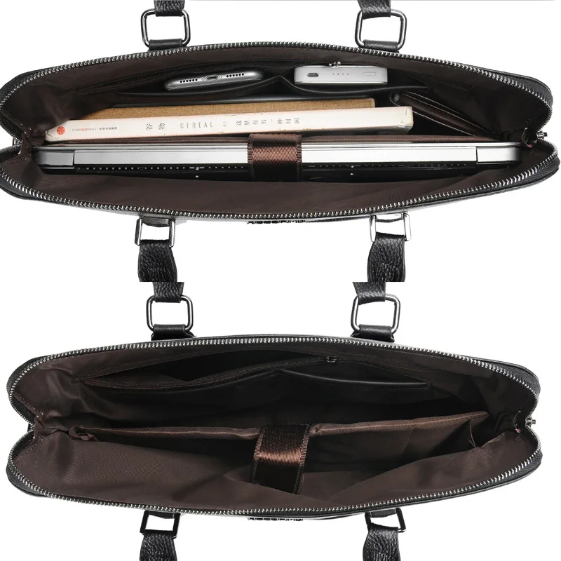 Men's Handbag Leather Bag Casual Business Briefcase Large Capacity Shoulder Messenger Bag 15.6 Inch Computer Bag Man Handbags
