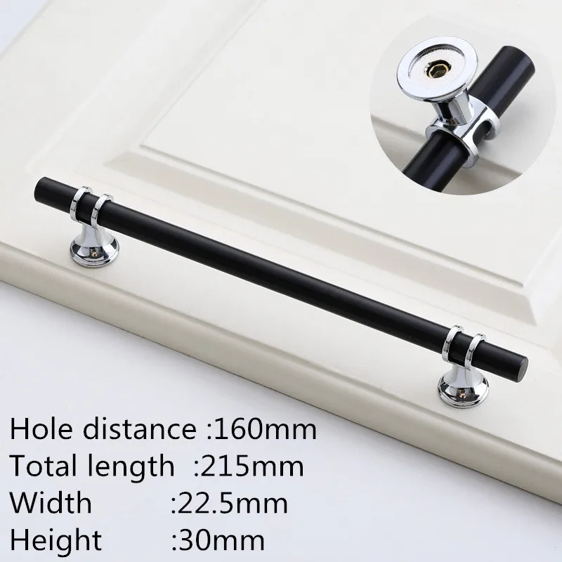 Ручки для шкафов LISM, черные, цинковый сплав