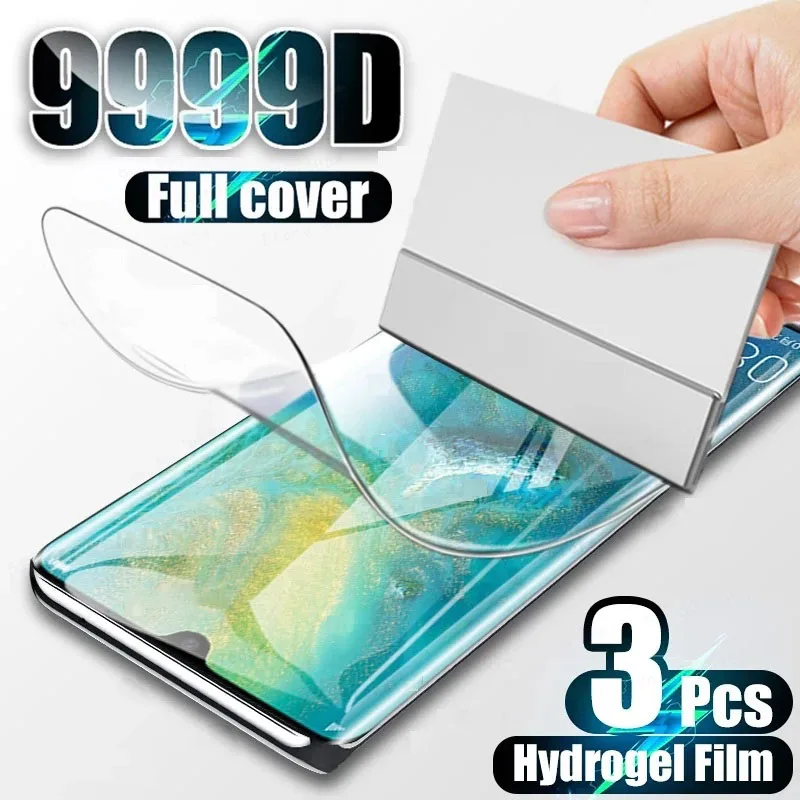 

3PCS 15D Hydrogel Film For Huawei P30 P40 Lite E P Smart Z S 2019 2021 film Screen Protector P20 Pro P10 Mate 30 Lite Protective