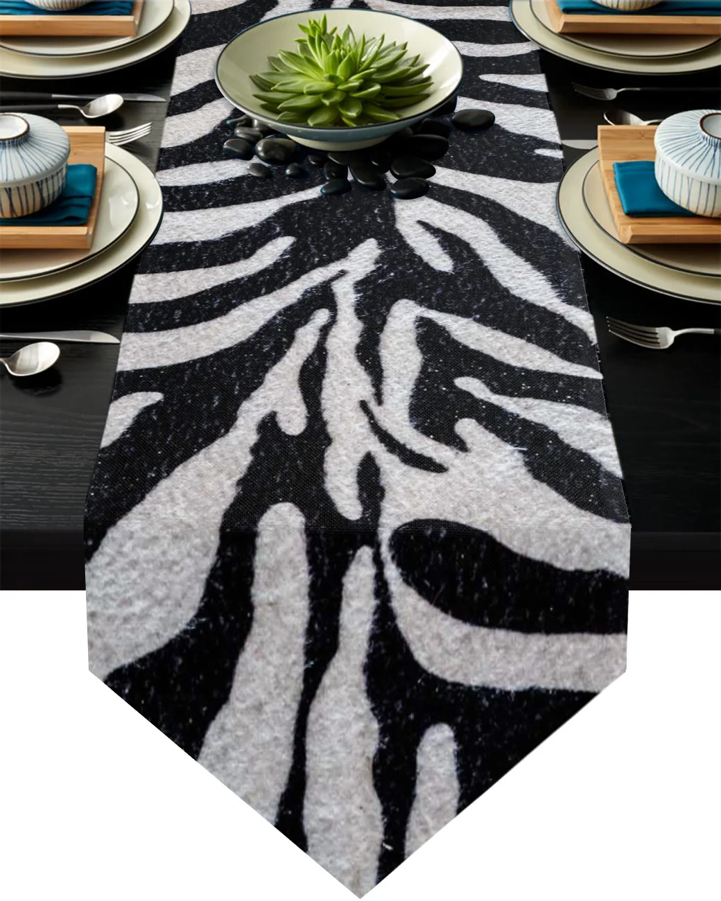 

Animal Fur Zebra Fur Texture Pattern Coffee Table Decor Tablecloth Wedding Decoration Dinning Table Decoration Table Runner