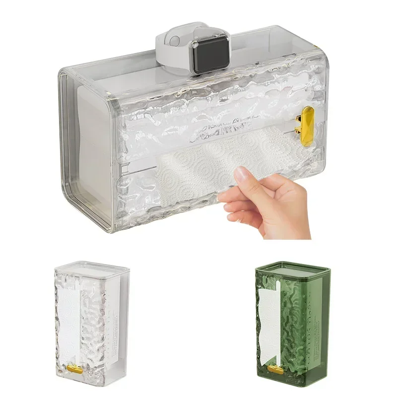 

Box Napkin Wall Desktop Toilet Rectangular Mounted Storage Multipurpose Transparent Case Tissue Box Paper Tissue Bathroom Box