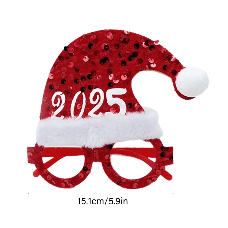 2025 Рождественские очки блестящие с блестками для празднования Нового года