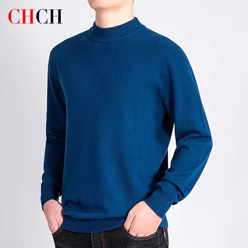 CHCH Fall Cashmere Sweater Men High Quality Korean Long Sleeve Knitted Men's Short Sleeves Jumper 2022 Vintage Fashion Pullover