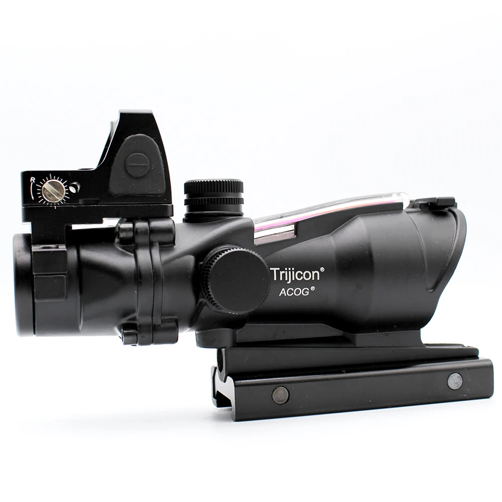 

4X32 Hunting Riflescope ACOG Style Real Fiber Optical Red or Green Illuminated Sight