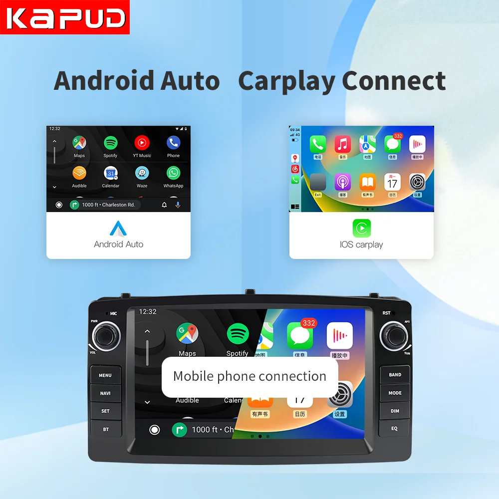 Автомобильный мультимедийный стерео-плеер Kapud 7 дюймов Android 12 камера 360 для Toyota