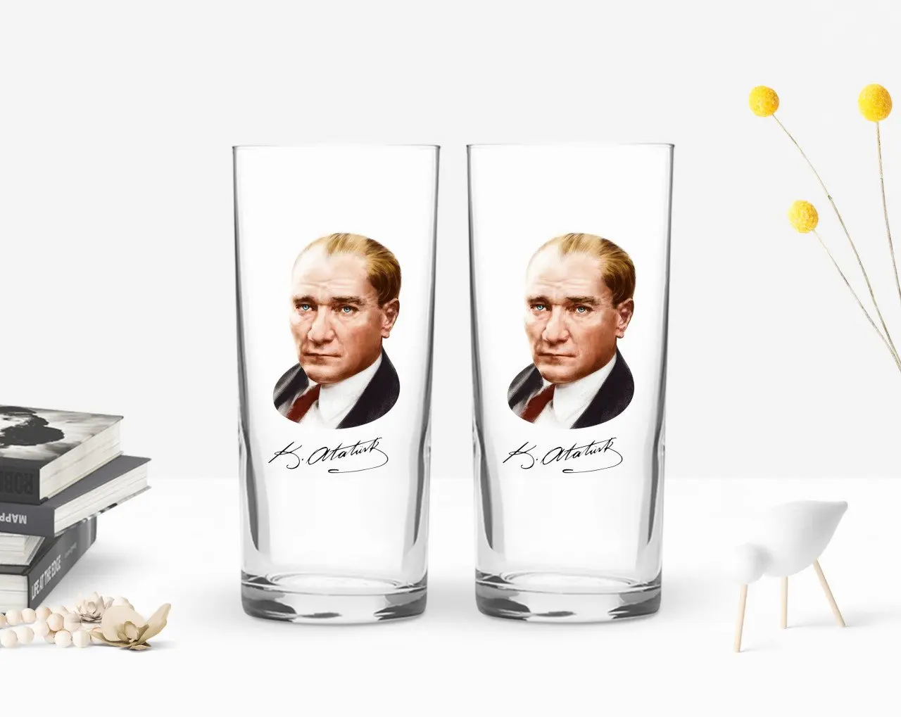 

BK дома напечатаны Ататюрк тематические двойной Arrack чашки Seti-12