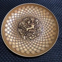 antique bronze collection four divine beasts white tiger plates fine workmanship home exquisite decorative crafts