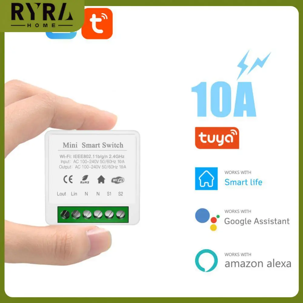 

10a Breaker Switch Module Wifi Diy Smart Switch Timer Wireless Switches Smart Home Automation Tuya Mini Remote Control