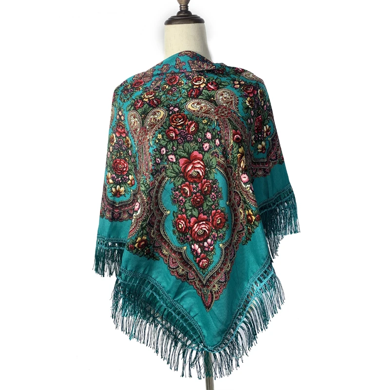 Традиционный русский квадратный шарф 120*120 см многофункциональный хлопковый для