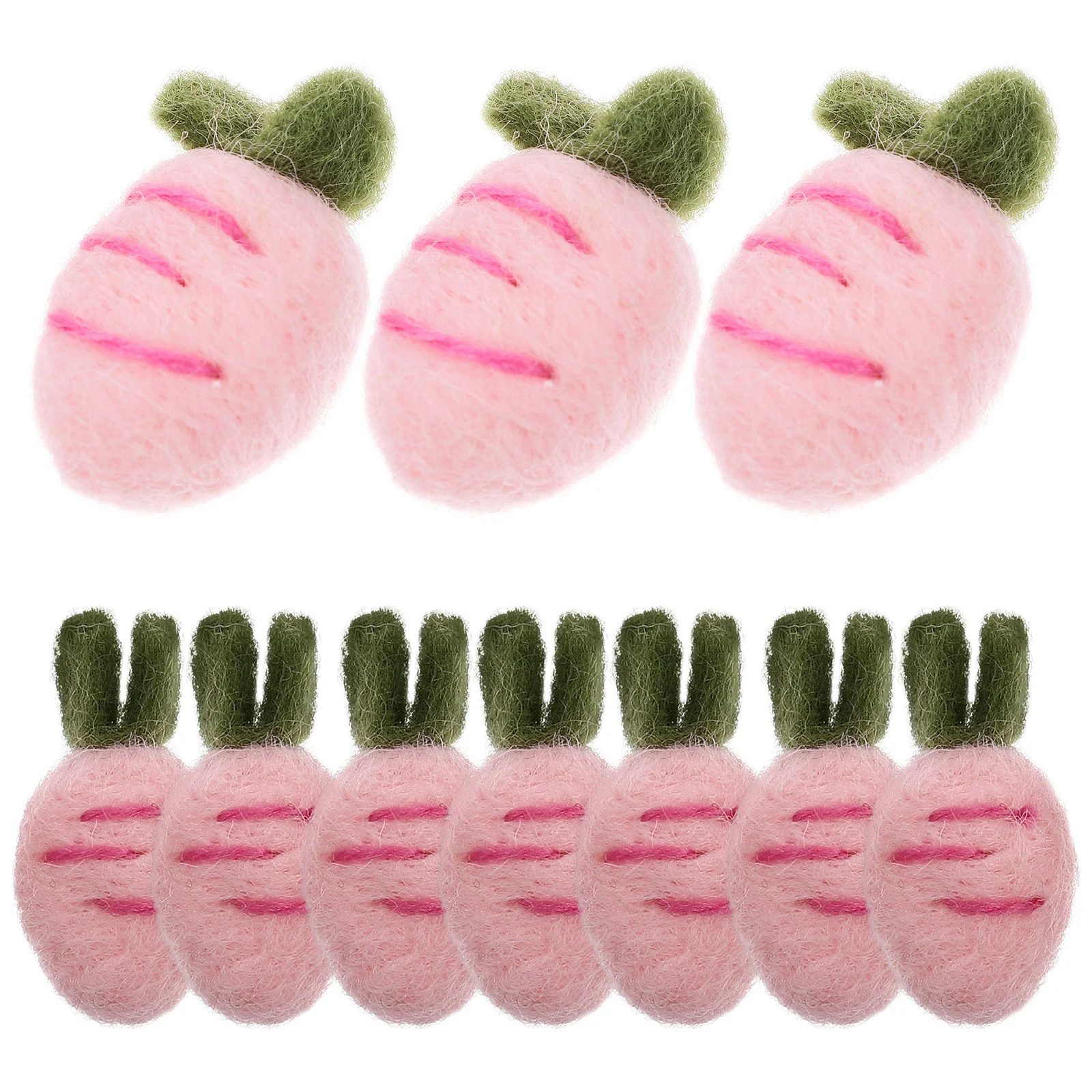 

10Pcs Kids Cartoon Hair Decor Plush Carrot Craft Making Kids Hair Clip Accessory for DIY Hair Decor Crafts Accessory