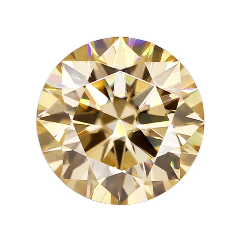 

Камень VVS1 цвета шампанского, камень с муассанитом круглой огранки, 8 звезд, синтез муассанита, Алмазный тестер драгоценных камней