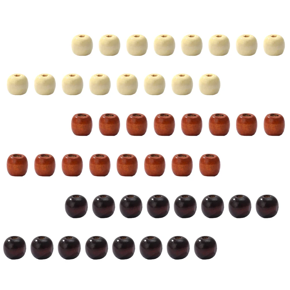 

300 Pcs Kids Craft Bead Car Accesories Wooden Round Beads Charm Drawstring Bag Bracelets Decorative DIY Scattered