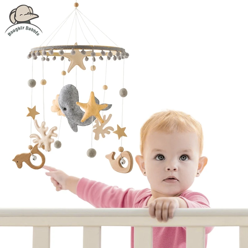 

Baby Rattle Toy 0-12 Months Felt Wooden Mobile Newborn Music Box Crochet Bed Bell Hanging Toys Holder Bracket Infant Crib Toy