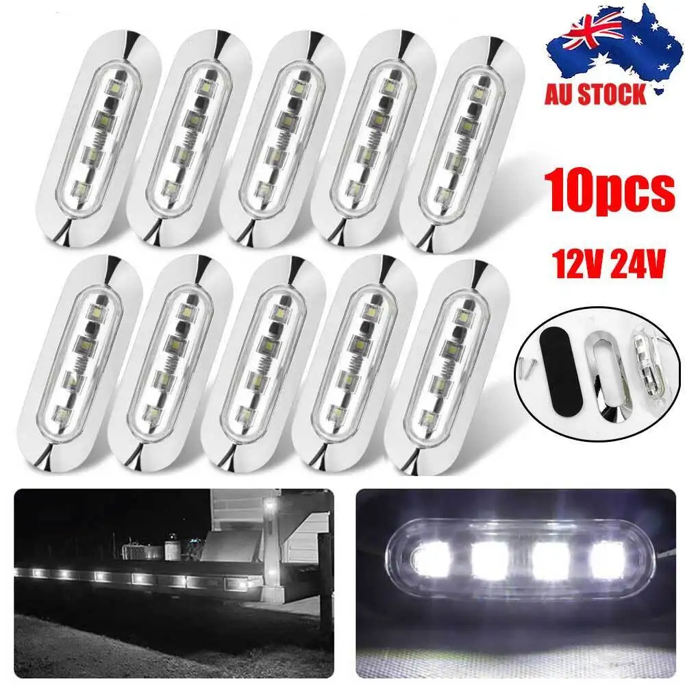 

10x Led Fog Lights Assembly Daytime Running Light White Amber Turn Signal Clearance Lamp Side Marker Lamp Truck Caravan 12v 24v