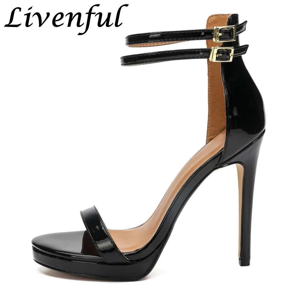

Plus Size 50 Newest Woman Man Sexy Extreme High Heels 13cm Ankle Strap Sandals Fetish Cross Dresser Gay Drag Queen Unisex Shoes