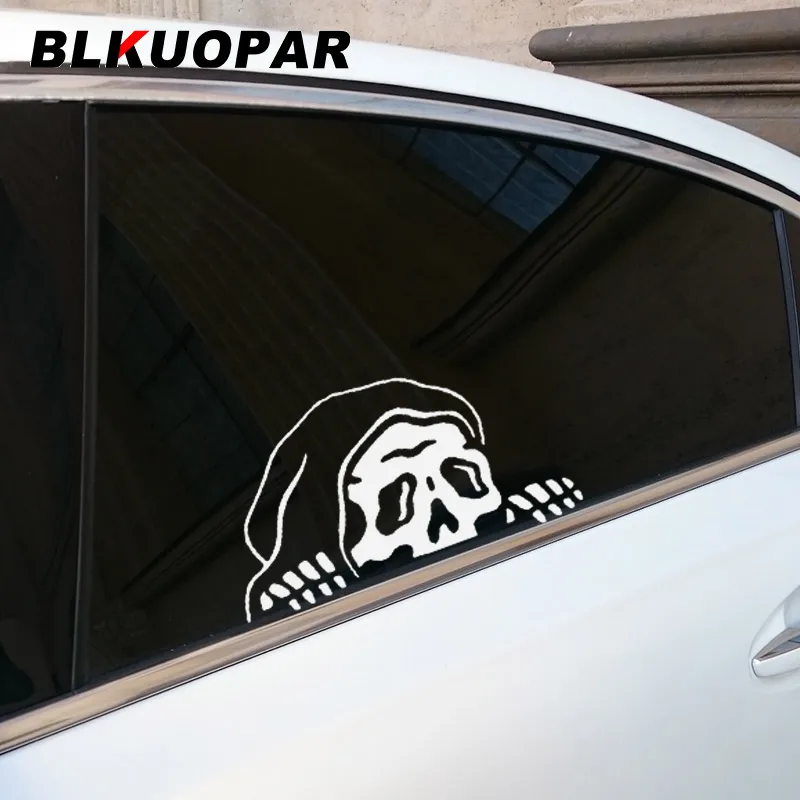 

BLKUOPAR, забавная фотография с изображением черепа, приглушенная защита двери автомобиля от царапин в багажнике холодильника, фургона