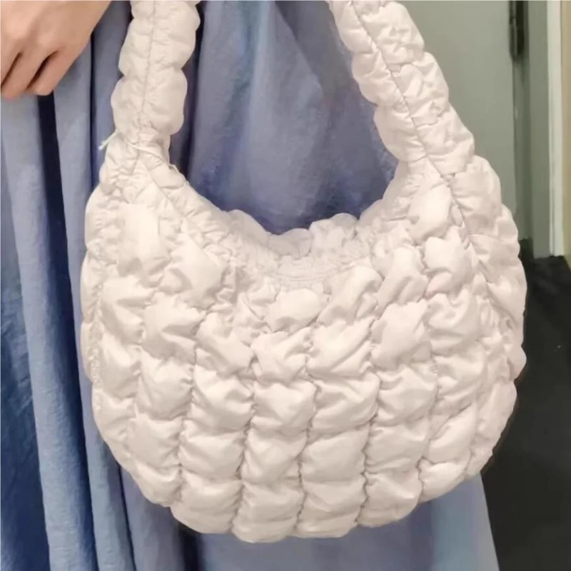 Южная Корея плиссированная сумка-облако женская ниша ручная переноска клетчатая