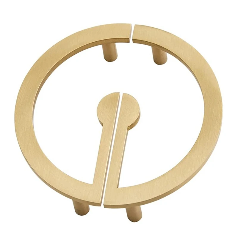 

1 Pair Of Semi Circular Handles Brass Gold Cabinets Handle For Cupboard Drawer Bookcase Furniture Door (With Screws)
