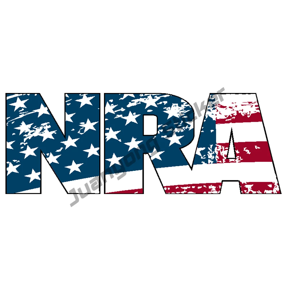 

NRA National Rifle Association Gun Rights 2nd Amendment American Flag Sticker Scratches Decoration for Bumper Suv Windshield