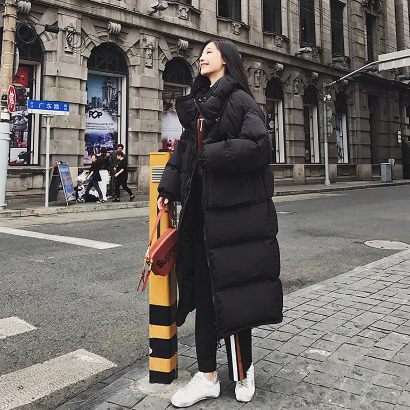 Thick Winter Jacket Women Outwear Big Pocket Oversize Parka Manteau Femme Hiver Plus Size Black Solid Long Slim Warm Coat Parkas