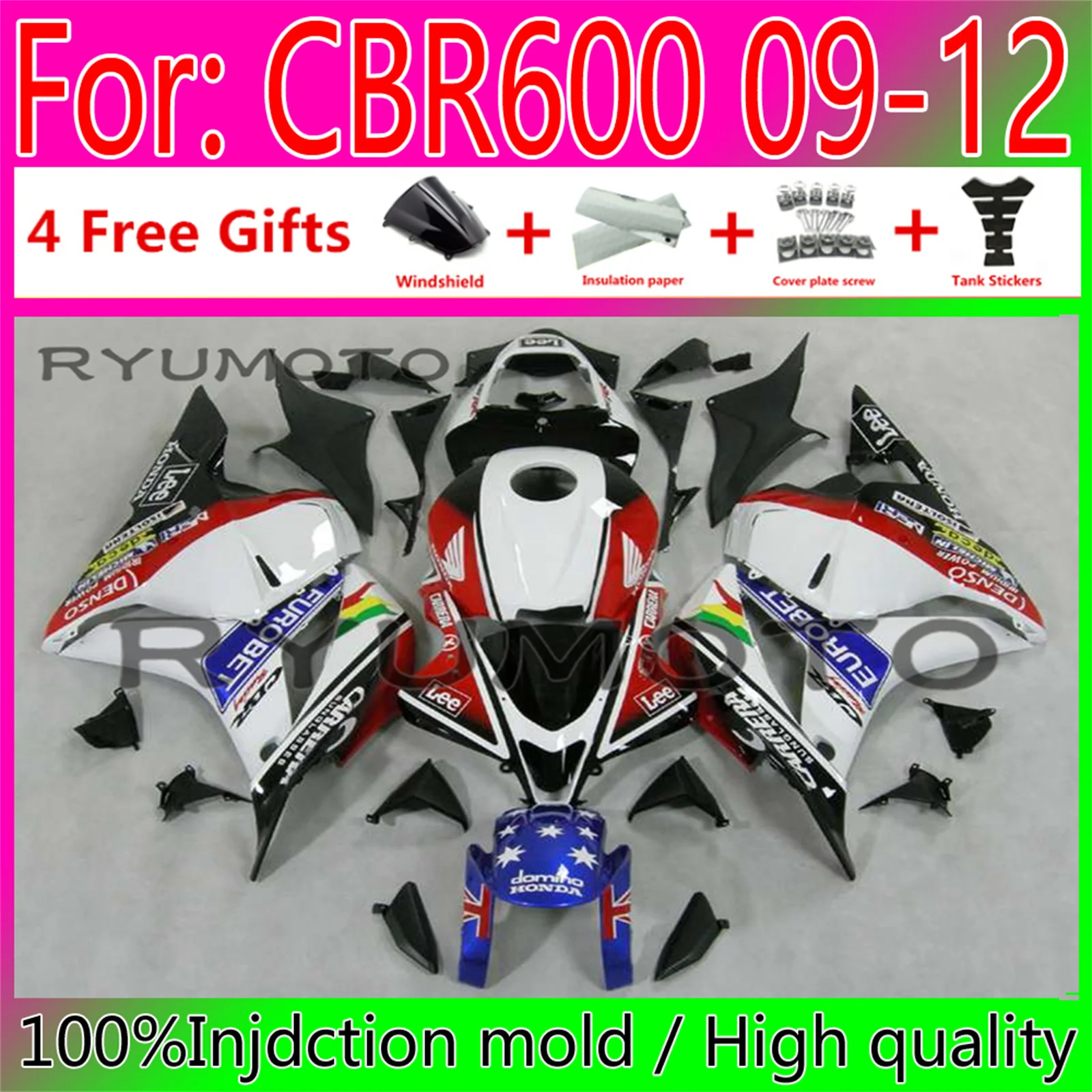 

New ABS Motorcycle Fairings Fit For HONDA CBR600RR F5 2009 2010 2011 2012 CBR600 RR CBR 600RR 09 10 11 12 fairing