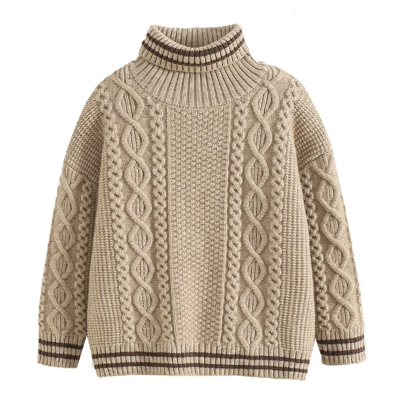 

Teens Boys Sweaters 2022 New Autumn Winter Cotton Sweater Jumper Knitted Pullover Turtleneck Warm Outerwear Kids Knit Sweater
