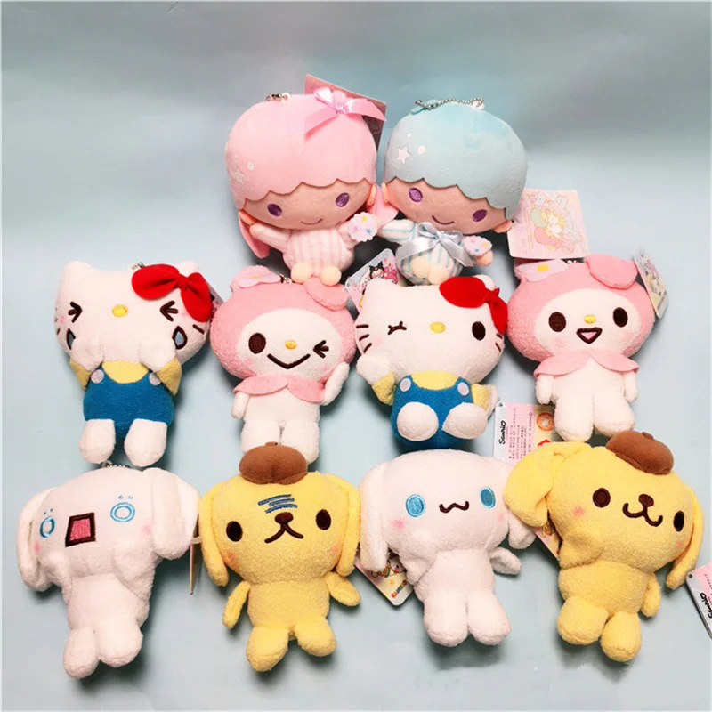 

Sanrio маленькая двойная звезда Коричный помпон пурин Милая мультяшная преувеличенная выражение кавайная мягкая набивная брелок плюшевая подвеска