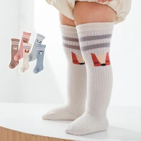 autumn winter new baby socks for girls and boys knee high socks striped soft cartoon animal baby toddler stockings 1 5 years old