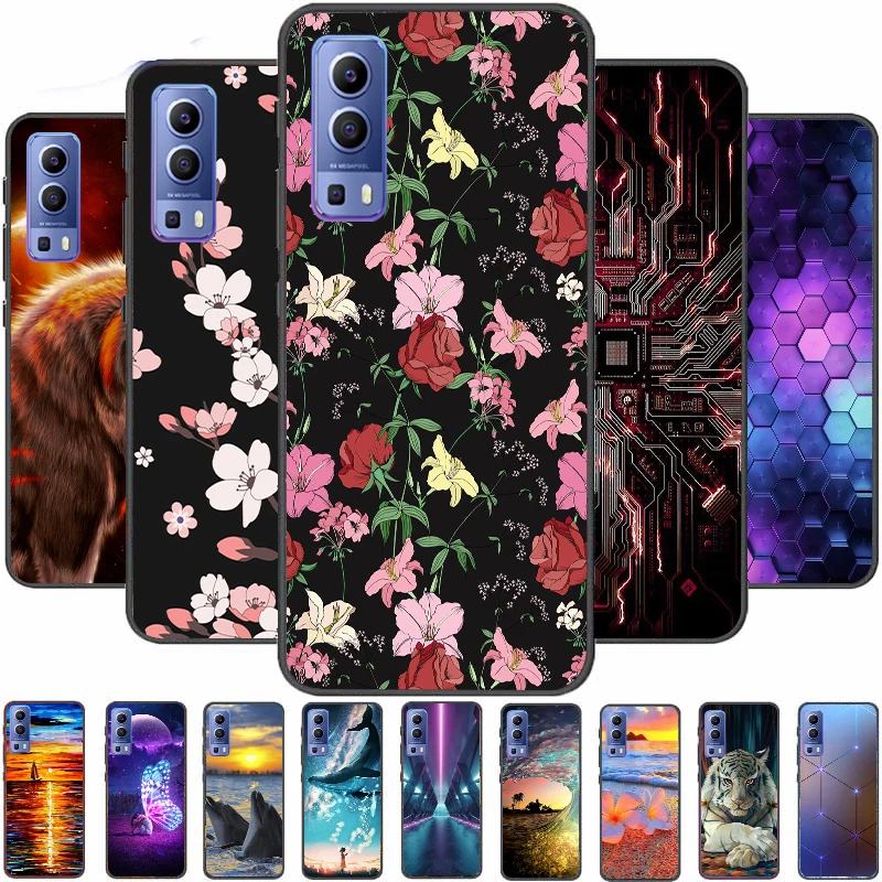 

Case For Vivo Y72 5G Cover Soft TPU Cartoon Cute Coque Painting Fundas Bumper Shell Back Color Phone