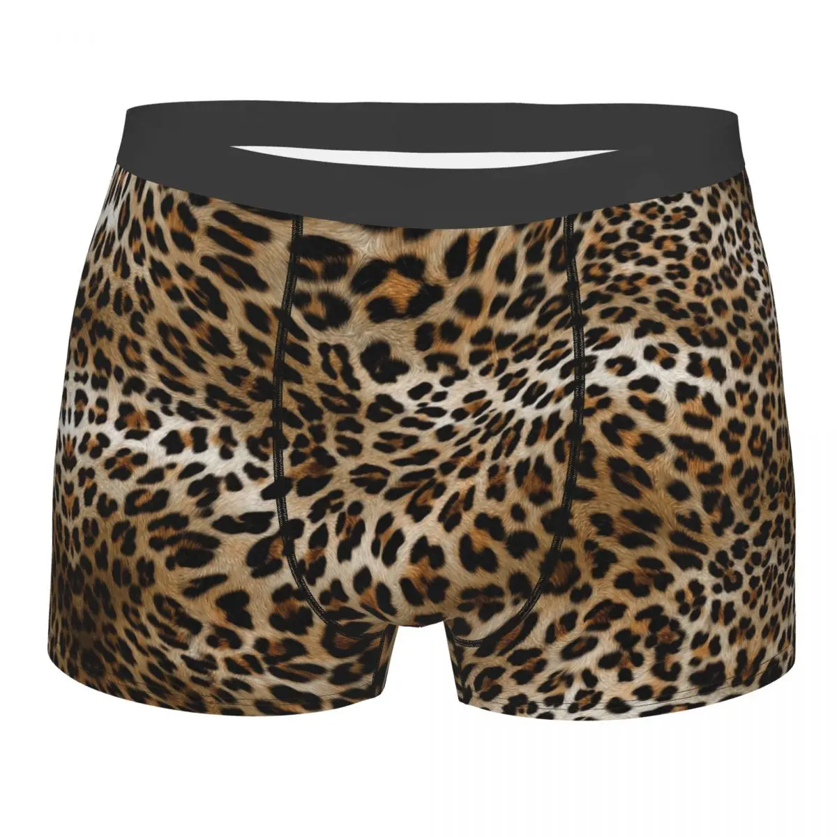 

Leopard Pattern Men Underwear Animal Fur Skin Texture Boxer Briefs Shorts Panties Humor Breathable Underpants for Homme S-XXL