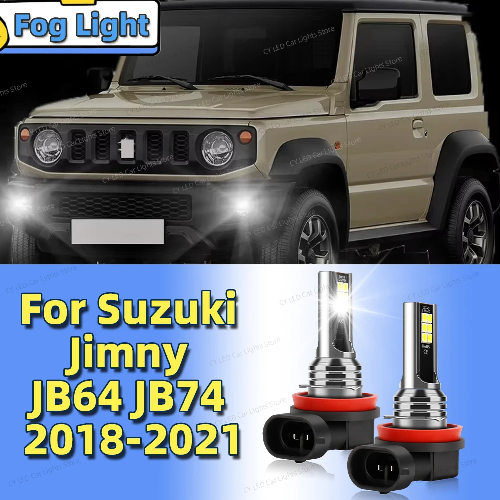 

2 шт. светодиодные передние противотуманные фары автомобиля для Suzuki Jimny JB64 JB74 2018 2019 2020 2021 6000K аксессуары Plug and Play