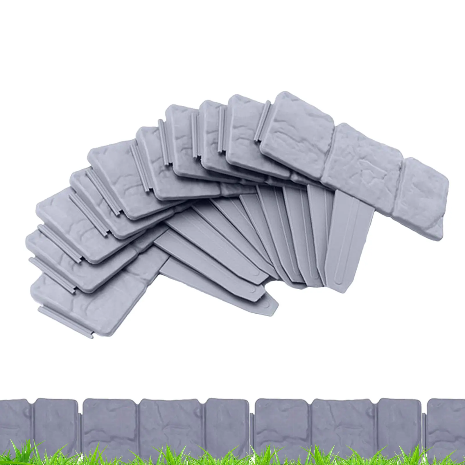 

Garden Fence Decor Garden Borders and Edging Short Mini Fence Outdoor Decorative PP Border Edging Gray 10Pcs/20Pcs