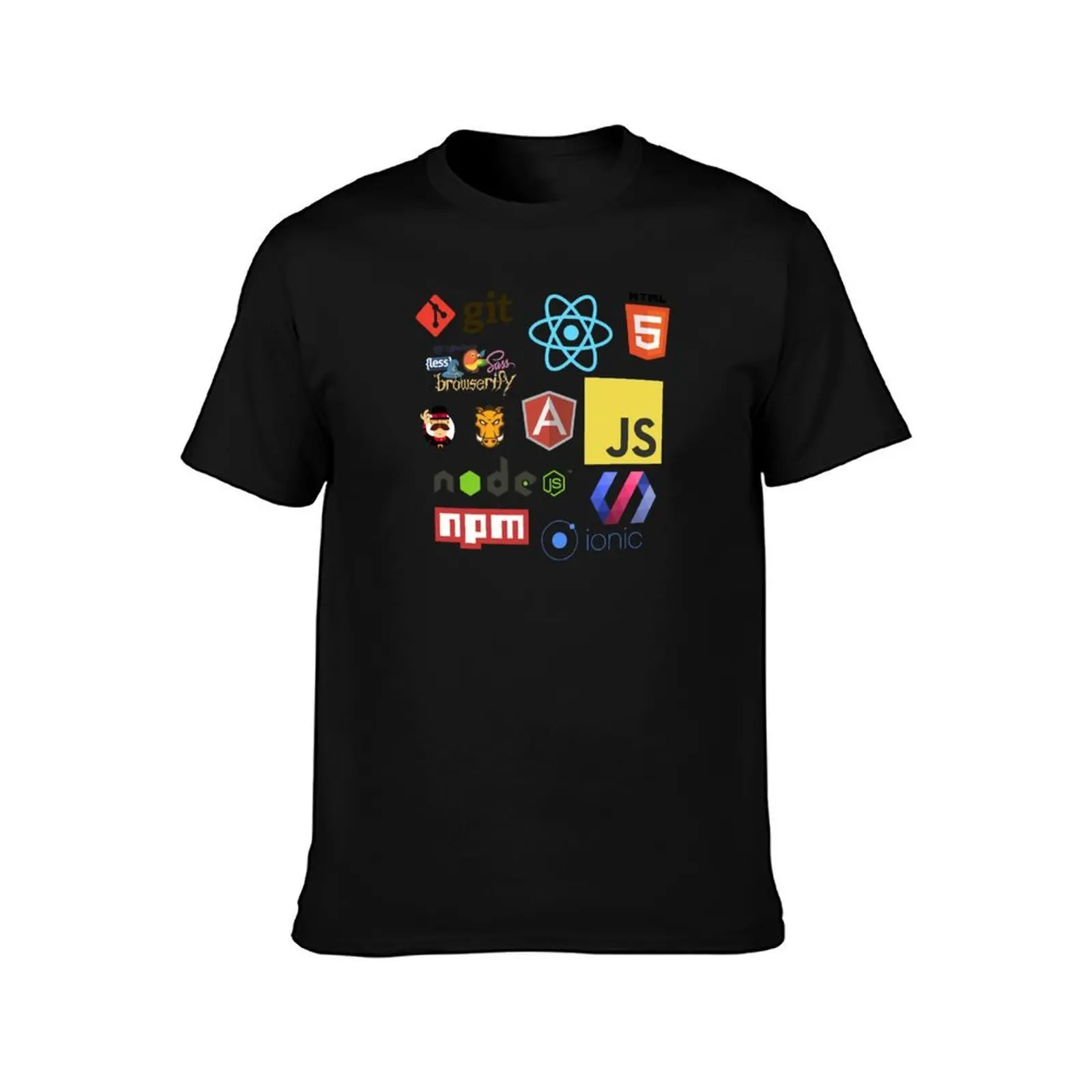 Фото Футболка из смесового хлопка с коротким рукавом, базовая модель, с принтом Javascript Stickers, Mugs, T-Shirt №2