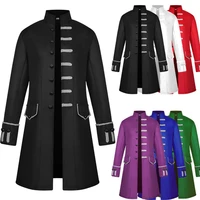 2022 new foreign trade european and american mens coats medieval clothing solid color fashion steampunk retro mens uniforms