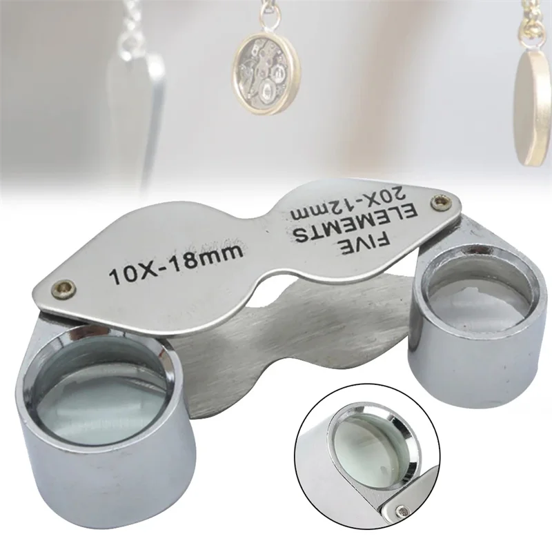 

Twin Lens 10x 20x Magnifiers Miniature Magnifying Glass for Jewelrys Gems Stones Stamps Coins Watches Models Magnifier Loupe