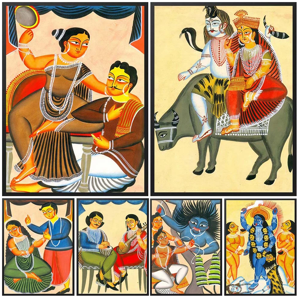 

Shiva and Parvati Lover India Religion Poster Wall Pictures For Living Room Nordic Poster Wall Art Canvas Painting Unframed