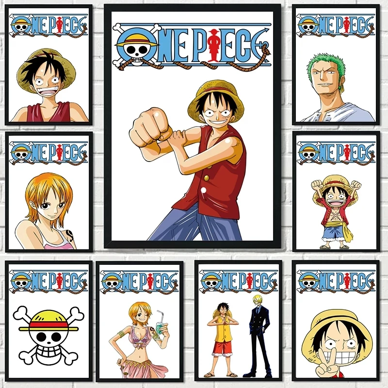 

Canvas One Piece Print Anime Picture Luffy Wall Art Sanji Paintings Pirates Home Decor Modular Poster For Living Room No Frame