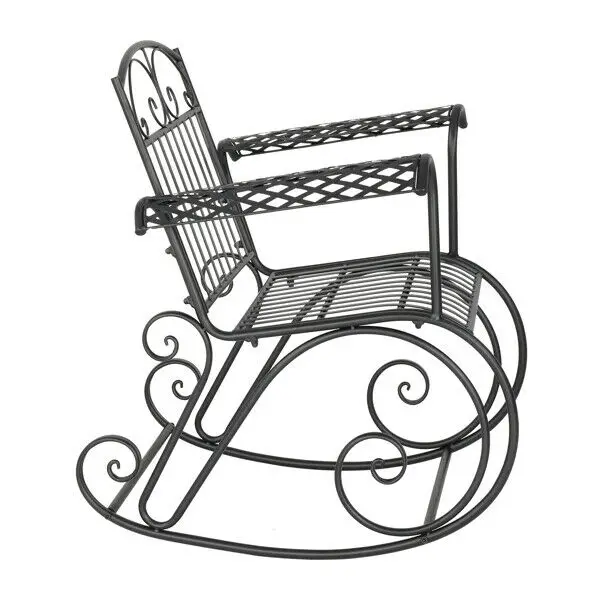 

Artisasset Black Paint High Backrest Arched Armrests Outdoor Park Single Chair