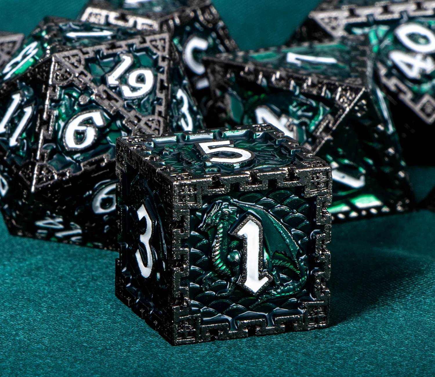 7шт DND Dice Set Dungeon and Dragon Большие металлические многогранные кости для ролевых игр