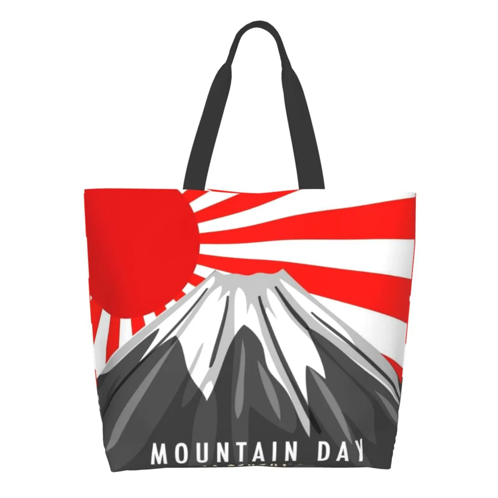 

Shopping Bags Canvas Shopping Bag Tote Bag for Women Reusable Large Beach School Sack Casual Shoulder Shopper Japan Flag Fuji