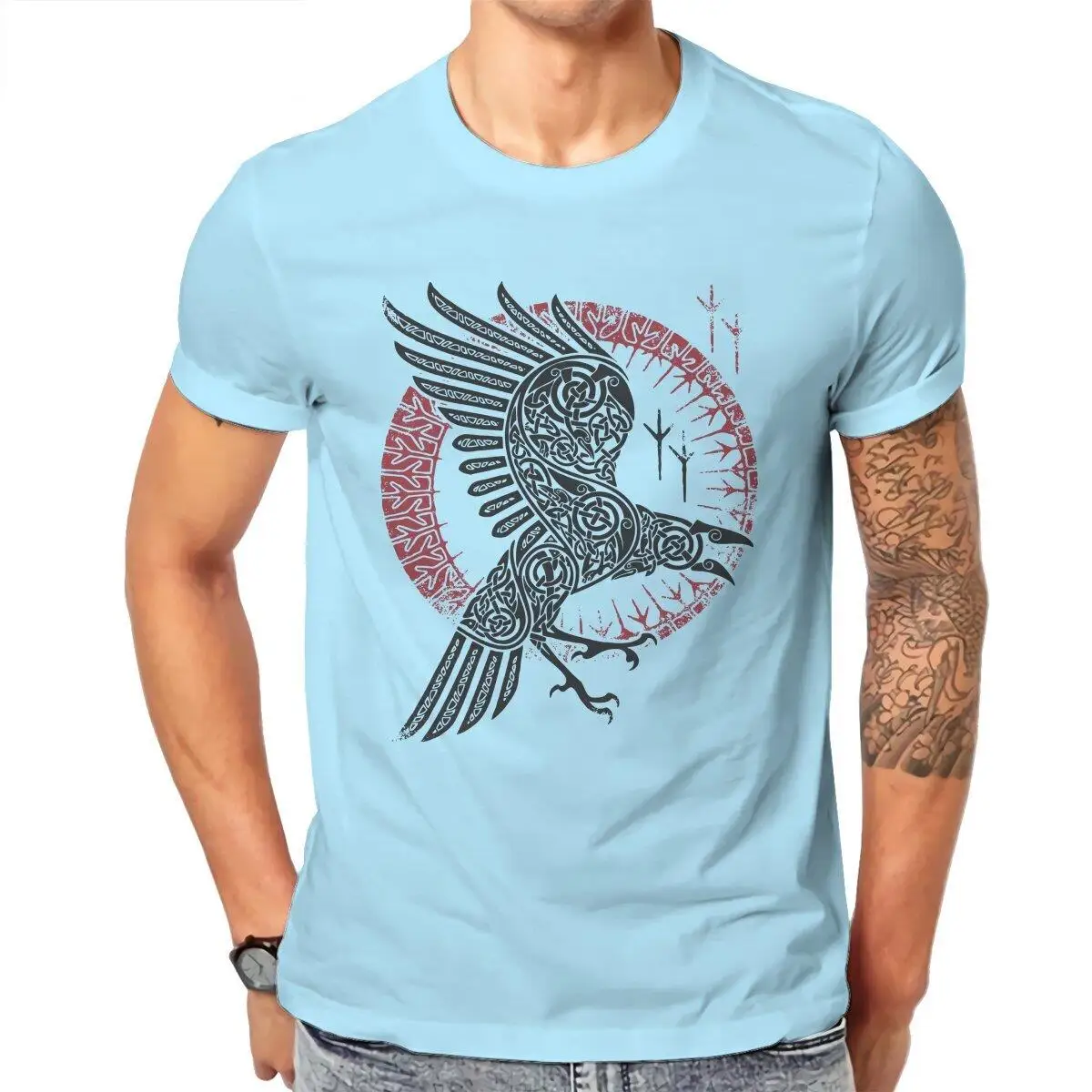 

Men's T-Shirt Viking Legend Ragnar's Raven Novelty Pure Cotton Tee Shirt Short Sleeve T Shirts Round Neck Clothes Printed